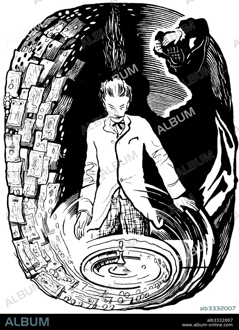NIKOLAI VASILIEVICH ALEXEYEV. Illustration to the novel "The Gambler" by Fyodor Dostoyevsky.