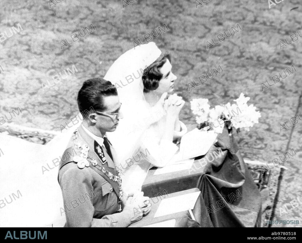 Bruselas (Bélgica), 15/12/1960. Boda de los reyes de Bélgica Balduino I y Fabiola en la catedral de San Miguel y Santa Gúdula de Bruselas. La ceremonia fue oficiada por el cardenal italiano Giuseppe Siri.