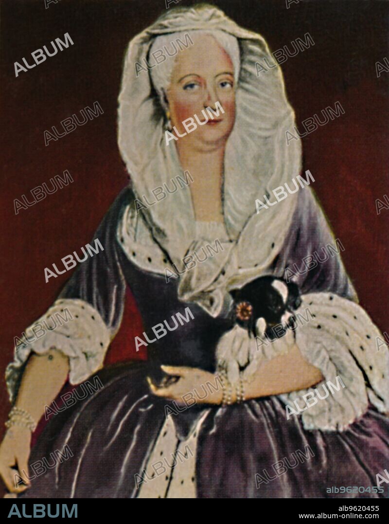 'Die Mutter Friedrichs des Großen 1687-1757', 1934. Sophia Dorothea of Hanover (1687-1757), Queen consort in Prussia as wife of Frederick William I. She was the sister of George II, King of Great Britain and the mother of Frederick II, King of Prussia. From "Die Großen der Weltgeschichte". [Eckstein-Halpaus, Dresden, 1934].