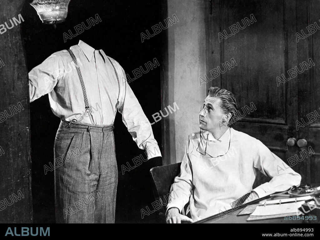 JOHN CARRADINE in THE INVISIBLE MAN'S REVENGE, 1944, directed by FORD BEEBE. Copyright UNIVERSAL PICTURES.
