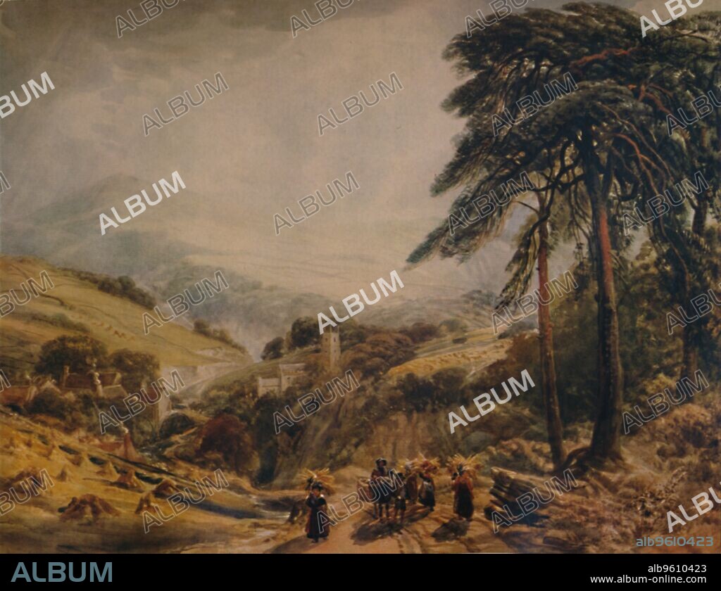 PETER DE WINT. 'Matlock Village: Gleaners Returning', 1849, (1935). From "A Catalogue of the Pictures and Drawings in the Collection of Frederick John Nettleford, Volume II. - D to H", by C. Reginald Grundy. [Bemrose and Sons Ltd., London & Derby, 1935].