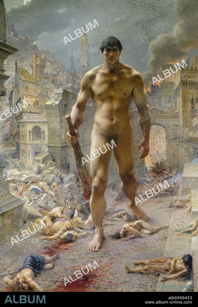 Henri Camille Danger (1857-1940), . Fléau !, . 1901, . Huile sur toile, Museo de Orsay, Ministerio de Cultura y Comunicación Francés, Paris, France,Western Europe.