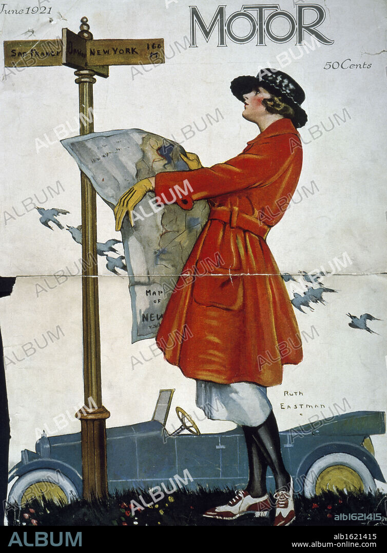 Motor Magazine - Cover Image  1921  Ruth Eastman (American)  Newberry Library, Chicago.