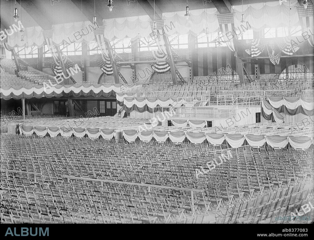 HARRIS & EWING. Fifth Regiment Armory, Baltimore, Maryland - Interior Ready For Democratic National Convention, 1912.
