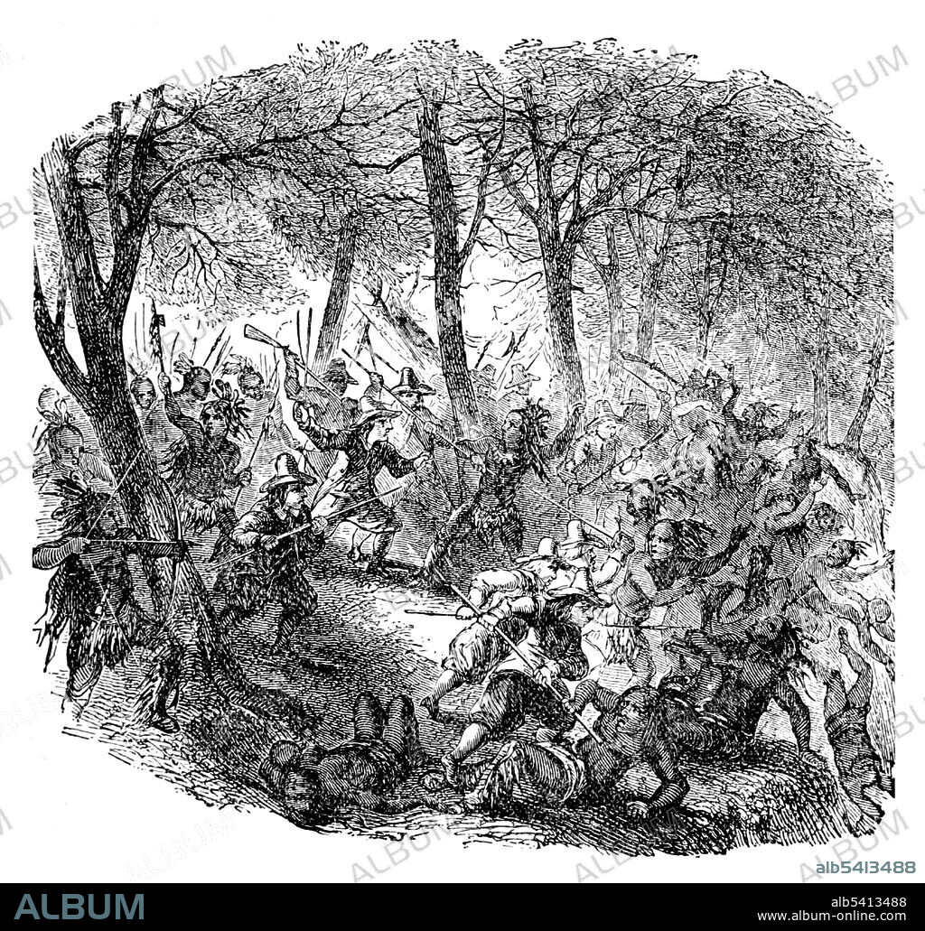 The Battle of Point Pleasant - the only major action of Dunmore's War - was fought on October 10, 1774, between Virginia militia and Indians from the Shawnee and Mingo tribes. Along the Ohio River near Point Pleasant, West Virginia, Indians under the Shawnee Chief Cornstalk attacked Virginia militia under Colonel Andrew Lewis. After a long and furious battle, Cornstalk retreated. After the battle, the Virginians, along with a second force led by Lord Dunmore, the Royal Governor of Virginia, marched into the Ohio Valley and compelled Cornstalk to agree to a treaty, ending the war. Story of the Wild West by Buffalo Bill, 1888 (cropped and cleaned).