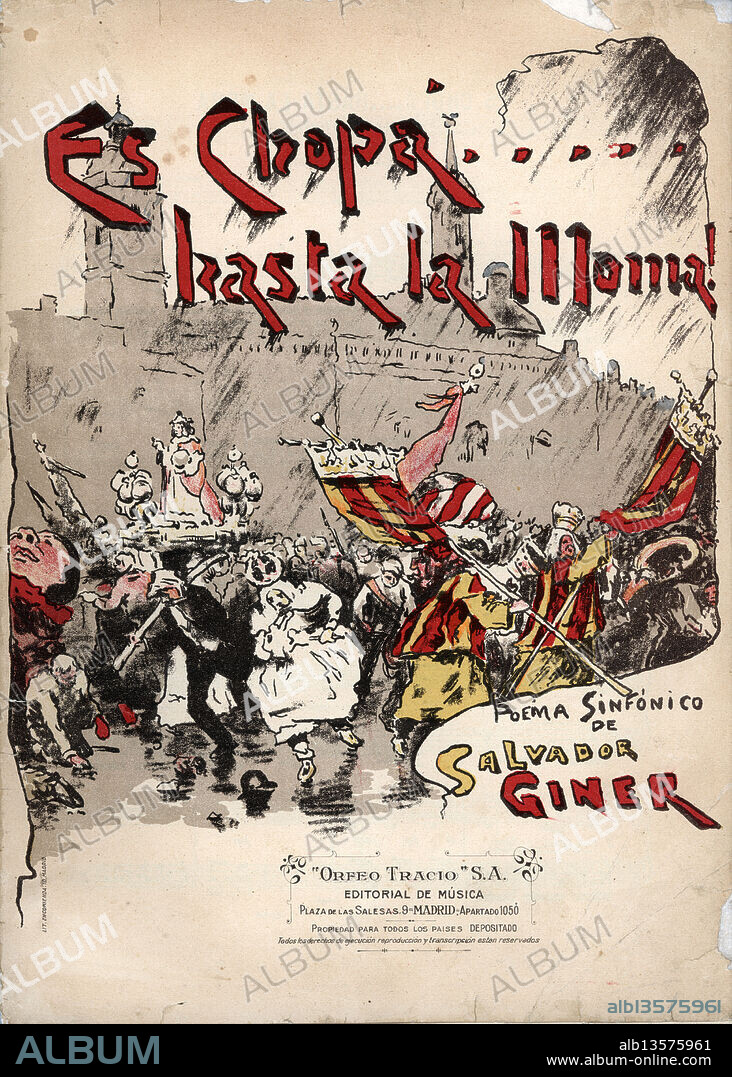 Partitura musical del poema sinfónico Es Chopa hasta la Moma!, del maestro Salvador Giner. Año 1910.