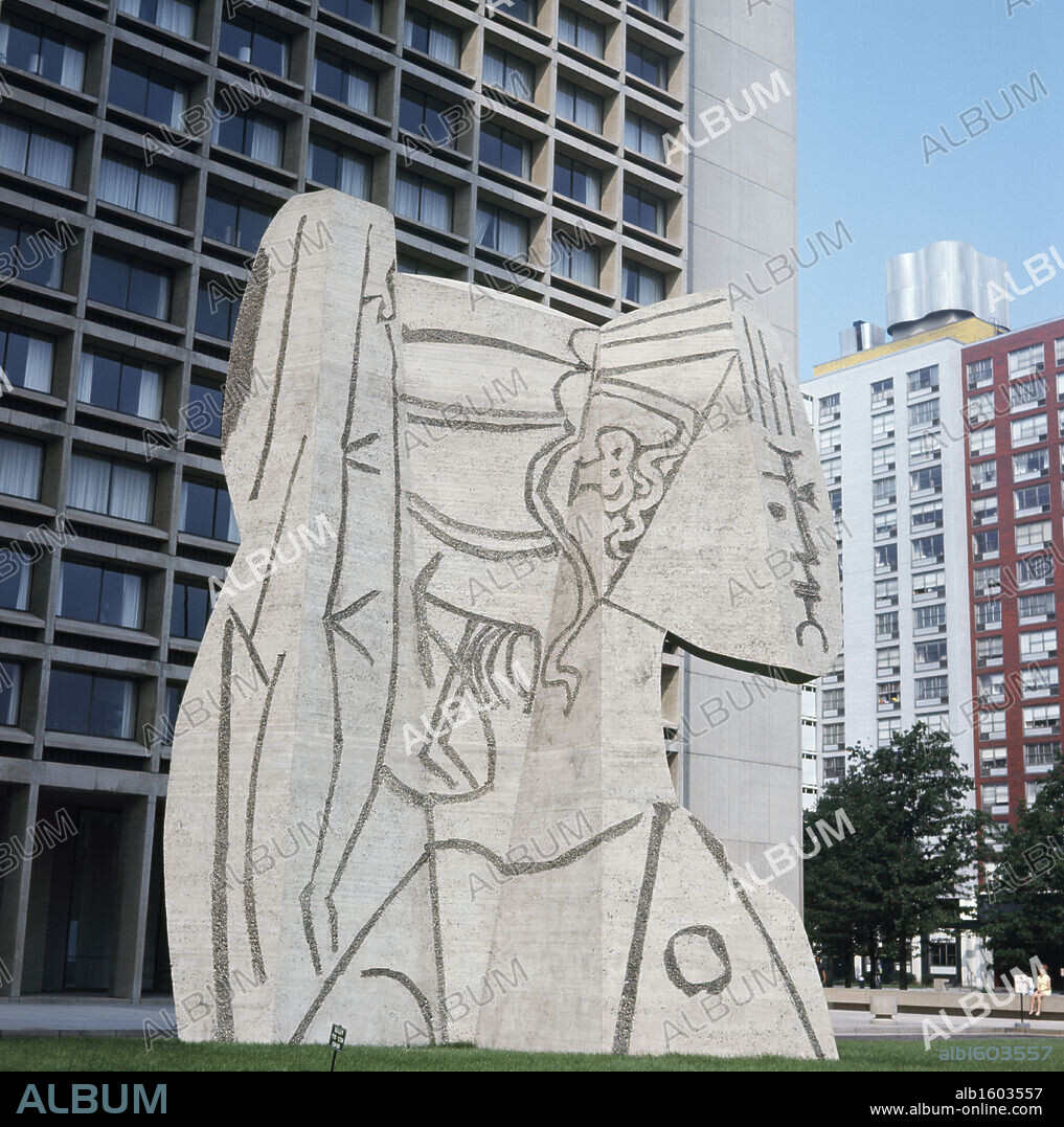 USA, New York, Queens Village, Sylvette sculpture by Pablo Picasso, 1881-1973.
