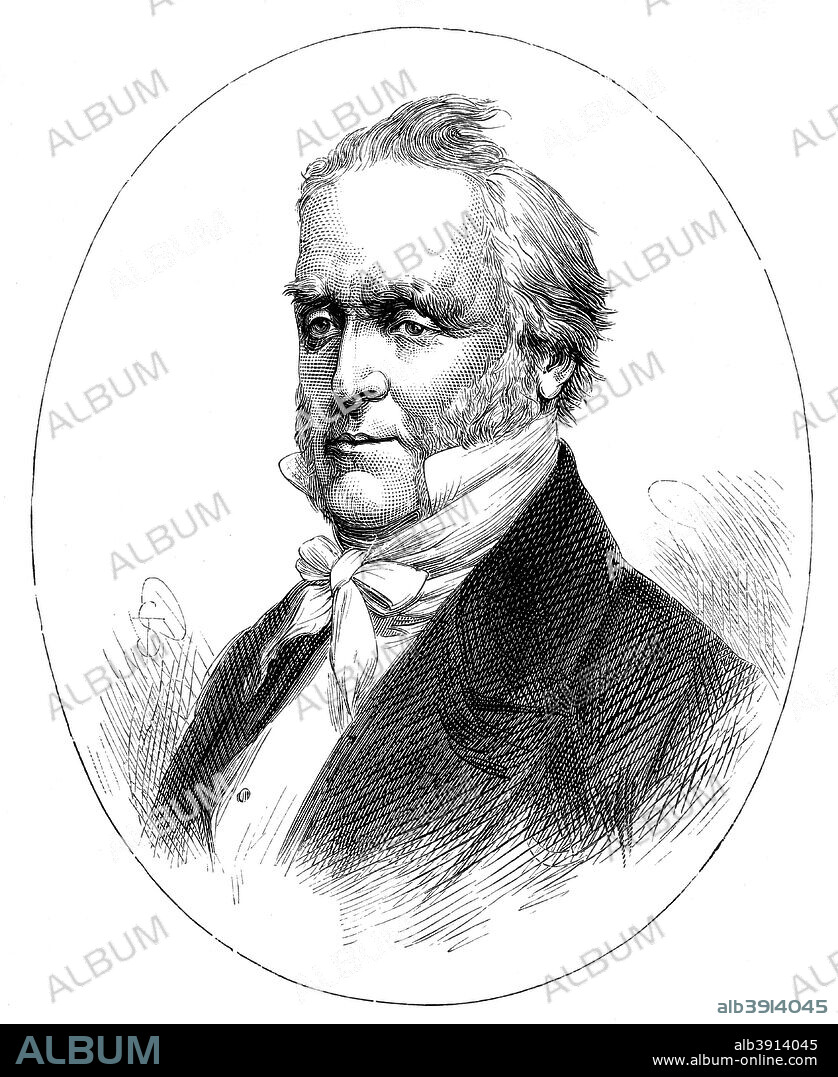 President James Buchanan (1791-1868), 15th president of the United States. Buchanan (1791-1868) was president from 1857 until 1861. His presidency saw the issue of slavery dominate politics, culminating in the secession of six southern slave-owning states. Illustration from The Life & Times of Queen Victoria, by Robert Wilson, Vol III.