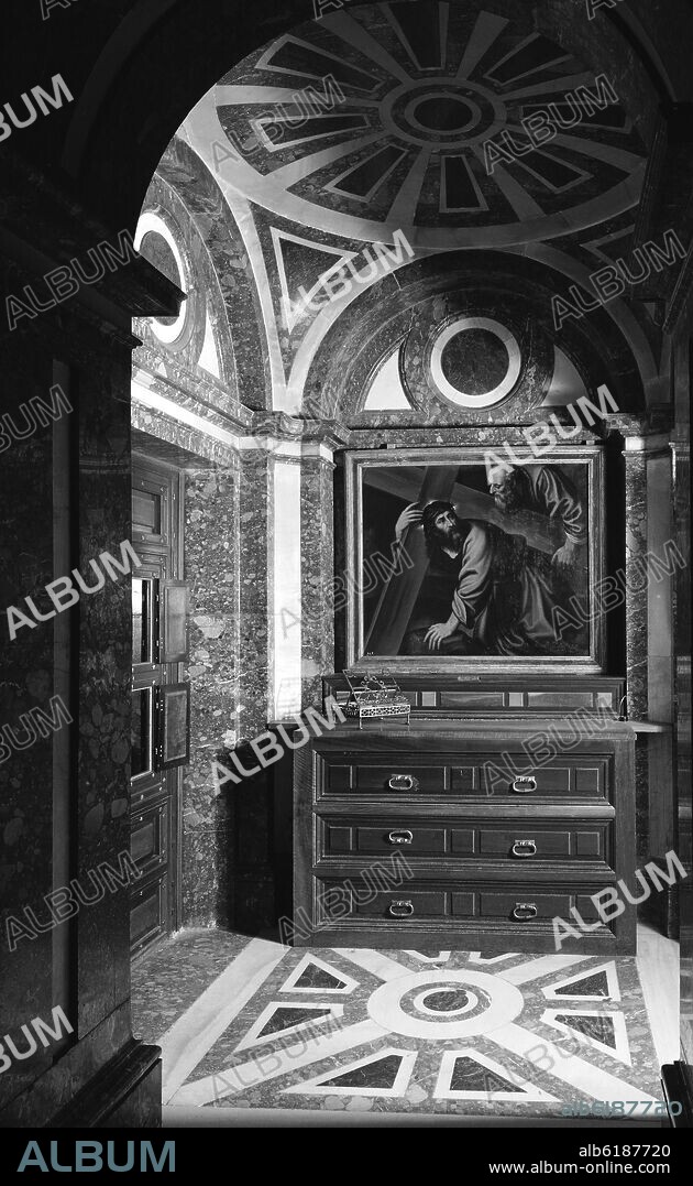 TIZIANO VECELLI (copie). CRISTO CON LA CRUZ A CUESTAS - ORATORIO DE FELIPE II - FOTOGRAFIA EN BLANCO Y NEGRO - AÑOS 60.