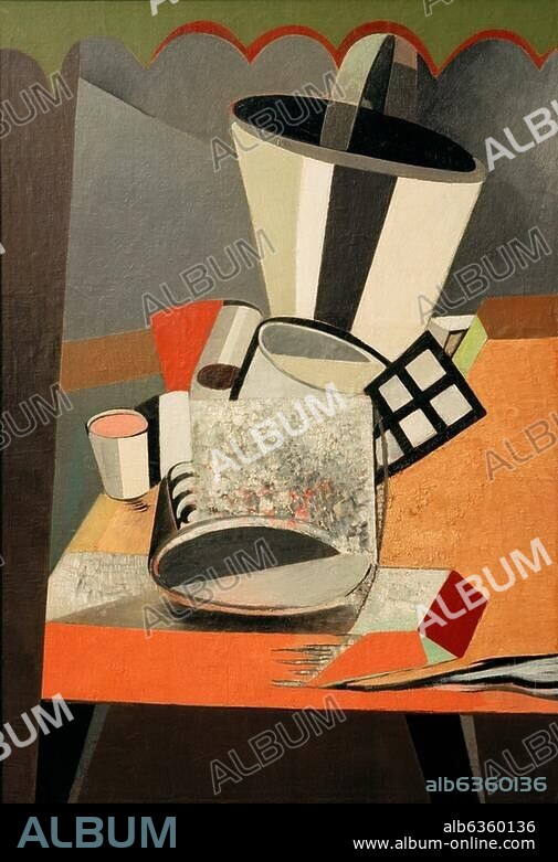 GEORG MUCHE. Muche, Georg. 1895-1987. "Zwei Eimer", 1923. Öl auf Hartfaserplatte, 100 × 69 cm. Inv. Nr. 3897. Berlin, Bauhaus-Archiv.