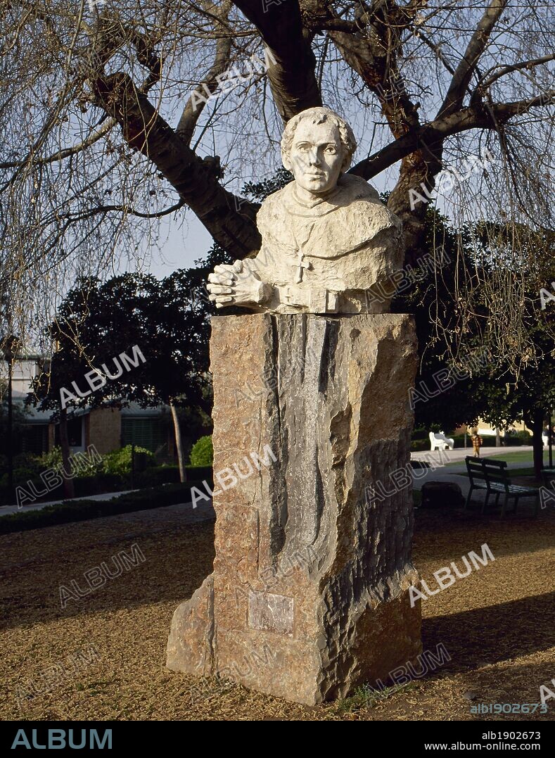 Ezequiel Moreno y Diaz (1848-1906). Member of the Order of Augustinian Recollects. Venerated as a Saint. Monument. Alfaro. La Rioja. Spain.