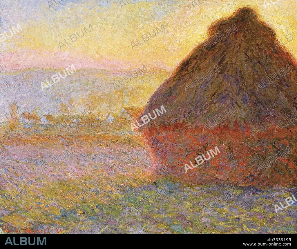 CLAUDE MONET. Grainstack (Sunset).