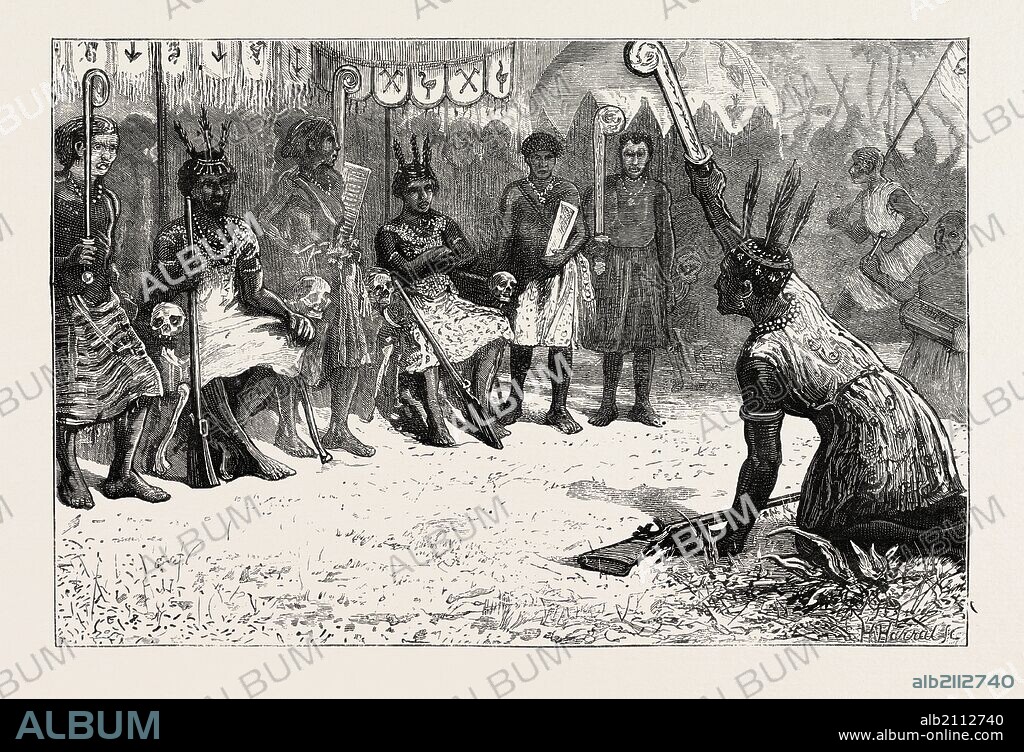 THE ASHANTEE WAR: A PALAVER OF NATIVE KINGS, ANGLO ASHANTI WAR, GHANA, 1873 engraving.