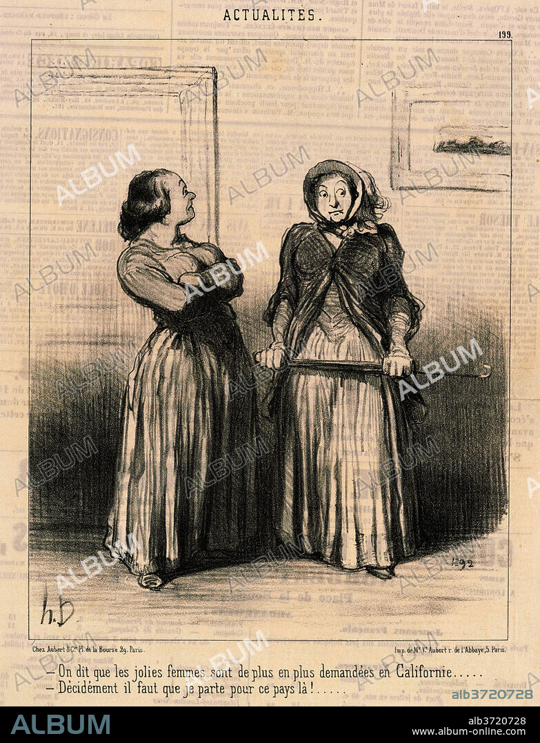 HONORE DAUMIER. On dit que les jolies femmes sont ... Dated: 19th century. Medium: lithograph.