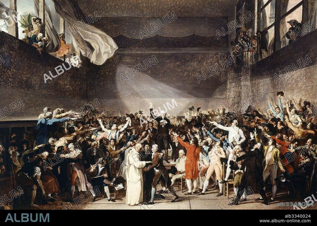 JACQUES LOUIS DAVID. Der Ballhausschwur (Le Serment du Jeu de paume).