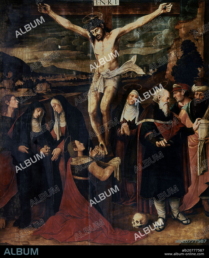 VICENTE MASIP O VICENTE MACIP (1475-1550). CRUCIFIXION - DETALLE DEL RETABLO DE LA CATEDRAL DE SEGORBE - SIGLO XVI - RENACIMIENTO ESPAÑOL.