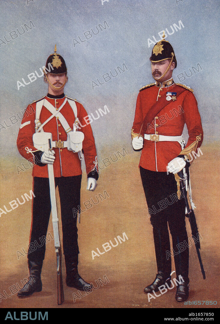 Uniforms of the Royal Marines in the late 19th century. From the book South Africa and the Transvaal War by Louis Creswicke, published 1900.