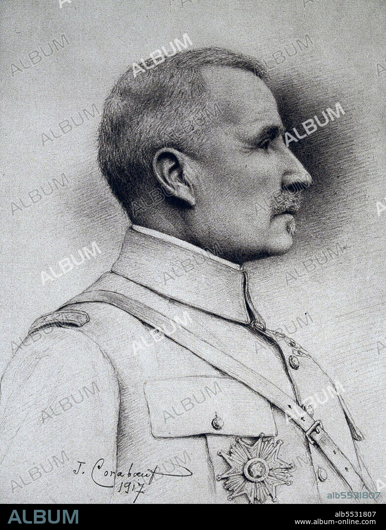 NIVELLE , ROBERT. GENERAL FRANCES . 1856 - 1924. PRIMERA GUERRA MUNDIAL. GRABADO RETARATO. L ' ILLUSTRATION.