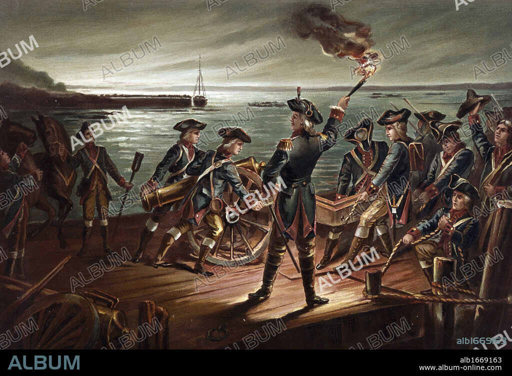 Artillery Retreat from Battle of Long Island, 1776, American History.