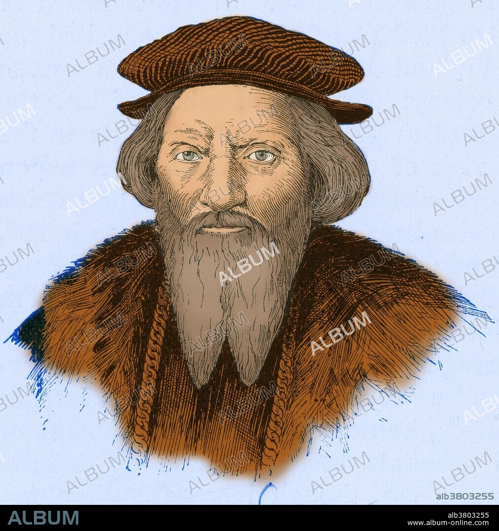 Sebastian Cabot (1474-1557) was an Italian explorer, mapmaker and navigator and son of the explorer John Cabot. He worked as a cartographer for England's King Henry VIII and a captain for Spain's King Ferdinand V, explored for England's King Henry VII. Cabot searched for the Northwest passage across North America (1508). Later, for Spain, he began a trip around the world (1526-1529) in a voyage that was supposed to sail to China, but he only made it as far as the Rio de la Plata (a river between Argentina and Uruguay). After fighting, abandoning some of his crew and exploring the river, hostile natives and a lack of food forced him to return to Spain. His trip was deemed unsuccessful. In 1553, Cabot again was employed to search for a water passage across the north of Asia. On this voyage, he sailed as far as the White Sea. This expedition resulted in a successful trade agreement between England and Russia. Very little is known about Sebastian Cabot's life. The account he wrote of his journeys has been lost and only one map that he drew still exists. Cabot may have made other undocumented trips, including trips to the West Indies. The date of Cabot's death and what he died of is unknown, but it is generally agreed that he died in 1557.