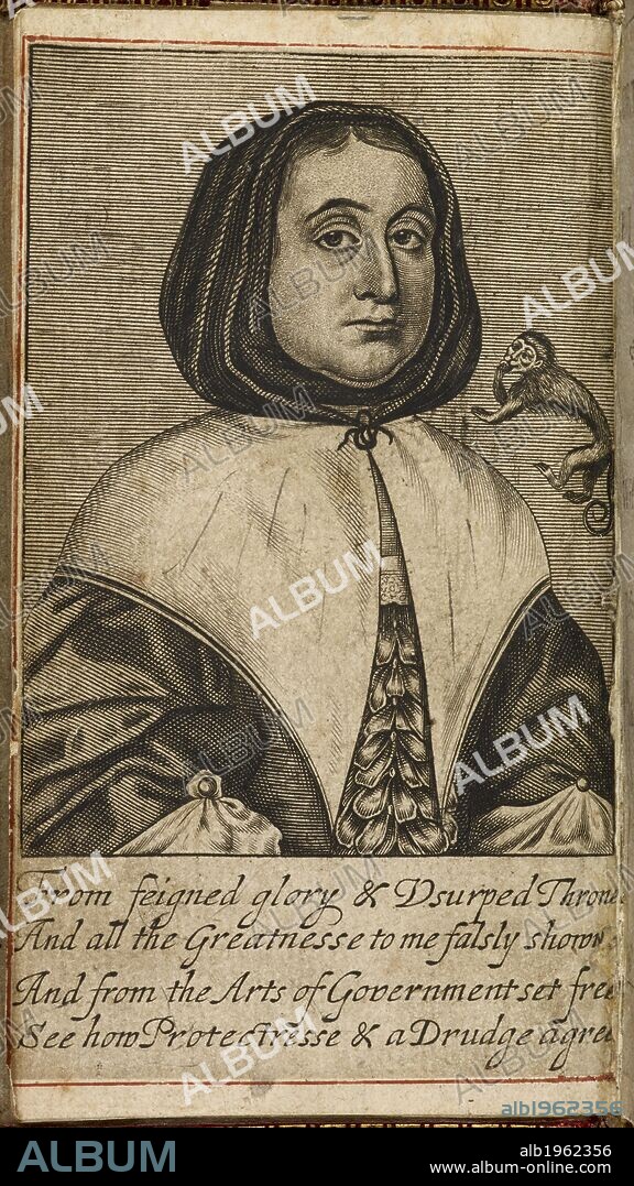 Portrait of Elizabeth Cromwell, commonly called Joan Cromwell, the wife of Oliver Cromwell. The Court & Kitchen of Elizabeth, commonly called Joan Cromwel the wife of the late usurper, truly described and represented, etc. Tho. Milbourn, for Randal Taylor: London, England 1664. Source: G.4436 frontispiece. Language: English.