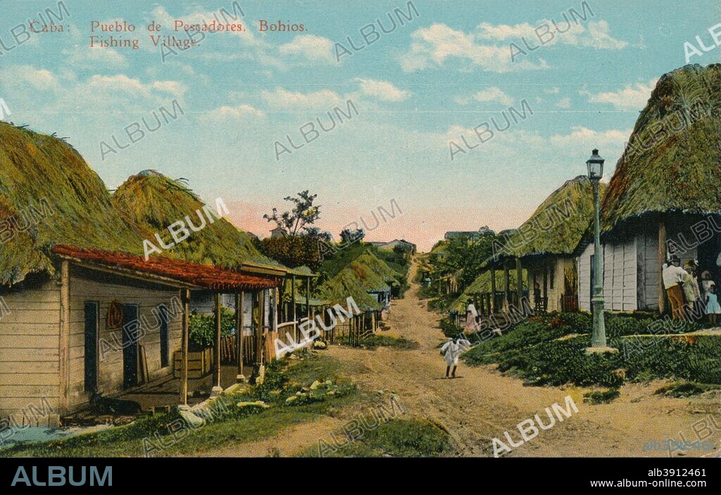 'Cuba: Pueblo de Pescadores. Bohios. Fishing Village', 1919. [C. Jordi, Havana, Cuba, 1919].