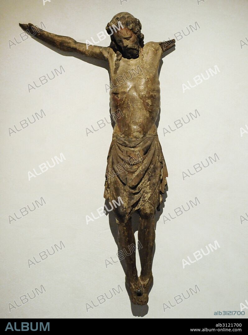 Crucifijo. Siglo XV. Probablemente ubicado en el arco del presbiterio de la Catedral de San Nicolás, Estocolmo. Museo Medieval. Estocolmo. Suecia.