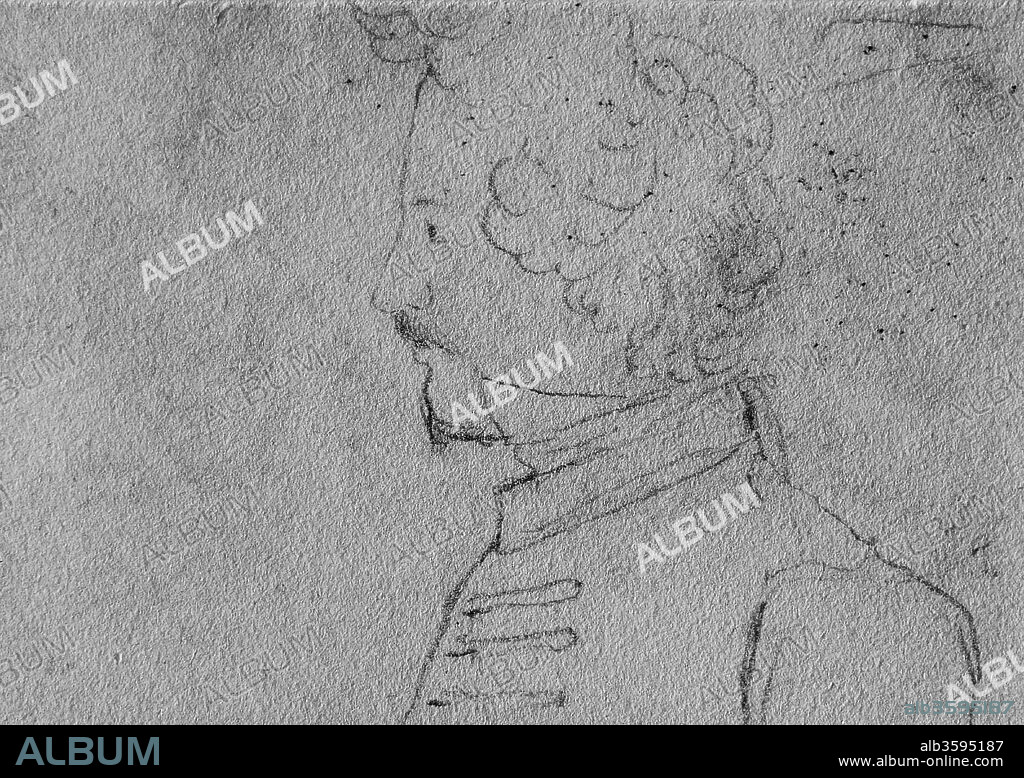HEINRICH ROSBACH. Portrait of Karl Marx (1818-1883) as a student in Bonn.
