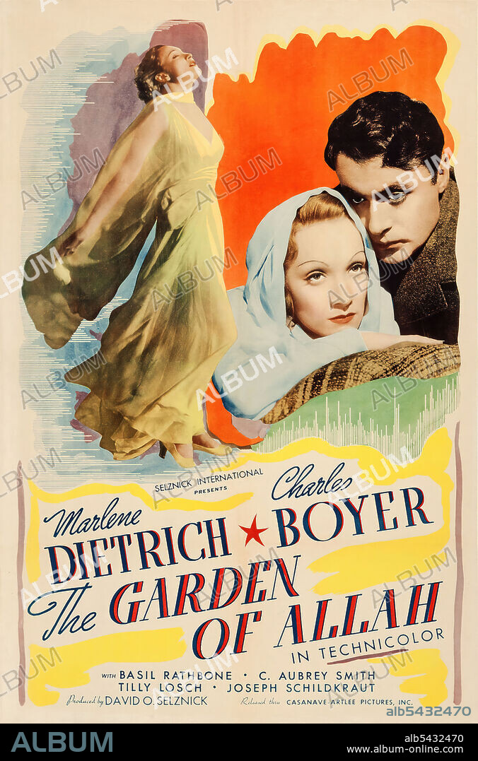 CHARLES BOYER y MARLENE DIETRICH en EL JARDÍN DE ALÁ, 1936 (THE GARDEN OF ALLAH), dirigida por RICHARD BOLESLAWSKI. Copyright UNITED ARTISTS.