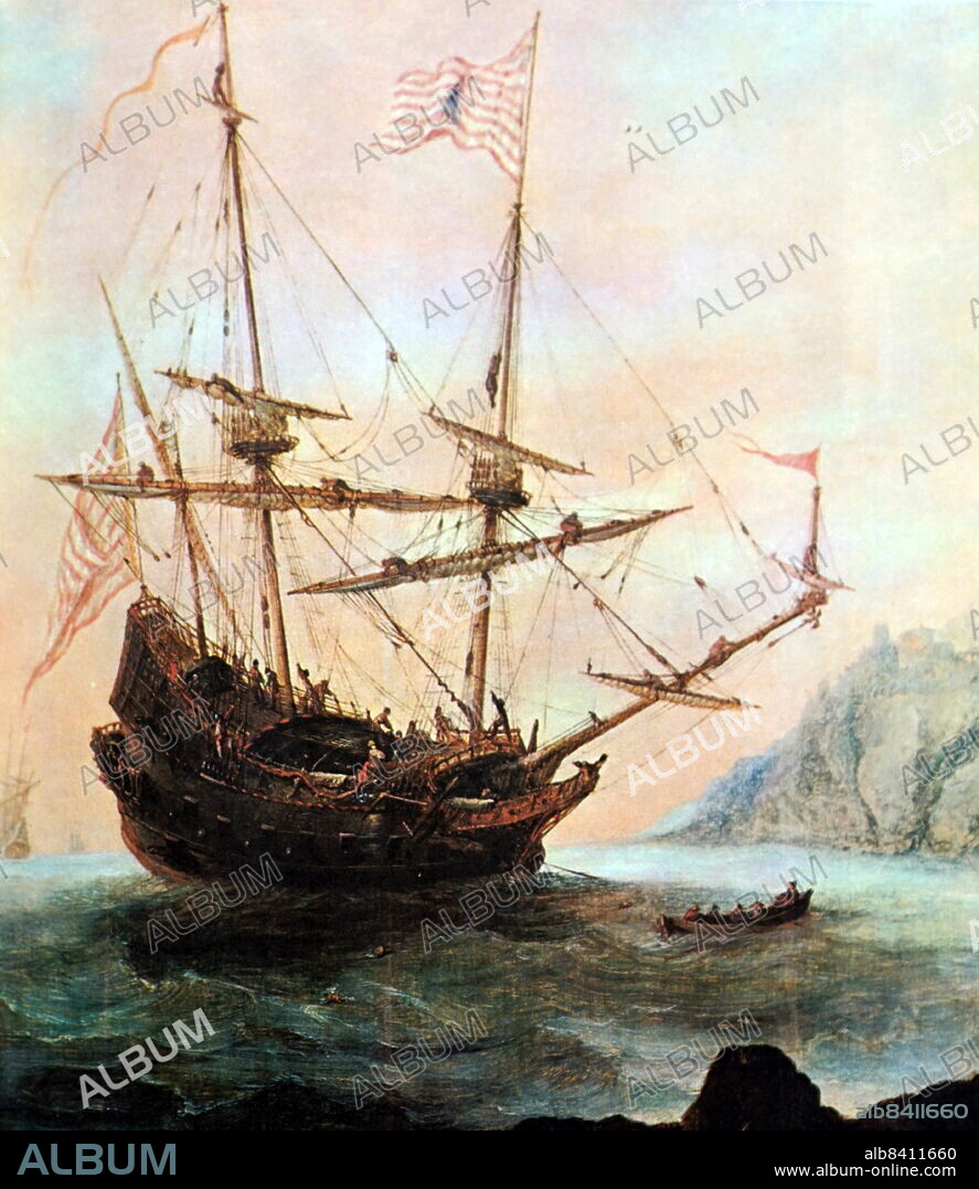 Christopher Columbus (born between 25 August and 31 October 1451, died 20 May 1506) was an Italian explorer and navigator who completed four voyages across the Atlantic Ocean, opening the way for the widespread European exploration and colonization of the Americas. Painting showing Columbus being rowed to the Santa Maria at dawn just before he set sail from Palos de la Frontera in Spain.