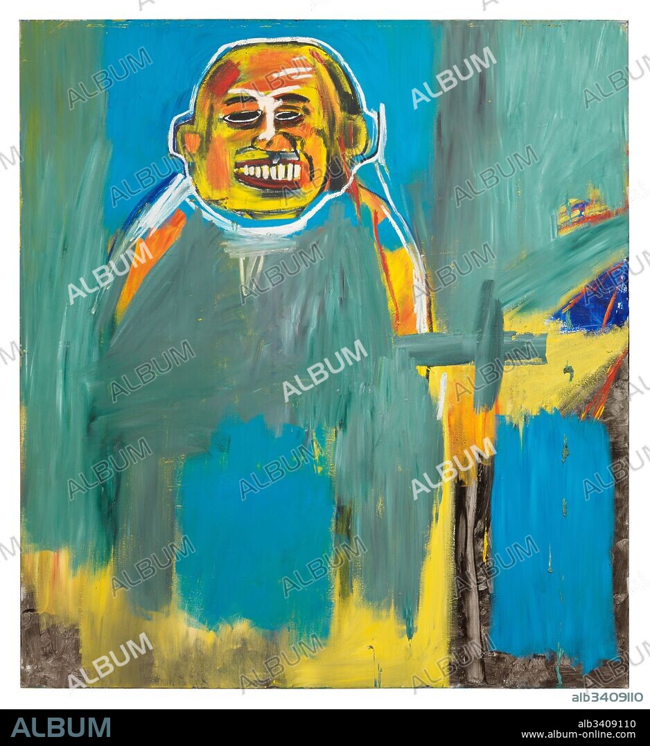 Jean-Michel Basquiat / "Bird as Bhudda", 1984, Acrylic and oilstick on canvas, 167,5 x 152,5 cm.