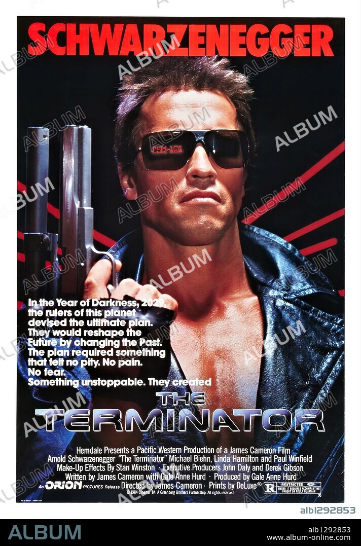 Poster of THE TERMINATOR, 1984, directed by JAMES CAMERON. Copyright ORION PICTURES.
