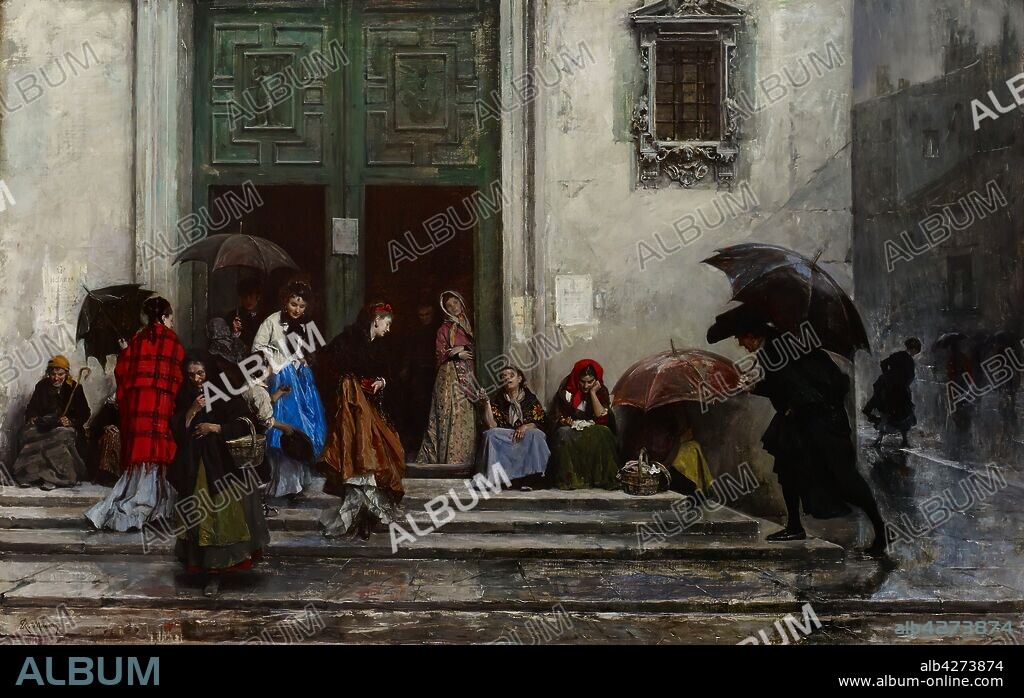 RAIMUNDO DE MADRAZO Y GARRETA. Raimundo de Madrazo / Saliendo de la iglesia. 1875.