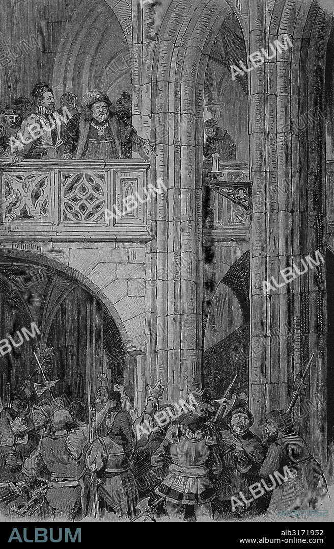 German peasants war, 1524-1526, german peasants' war, great peasants' revolt, farmer war, farmer revolt, 1524-1526, handling the imperial commission to rotenburg.