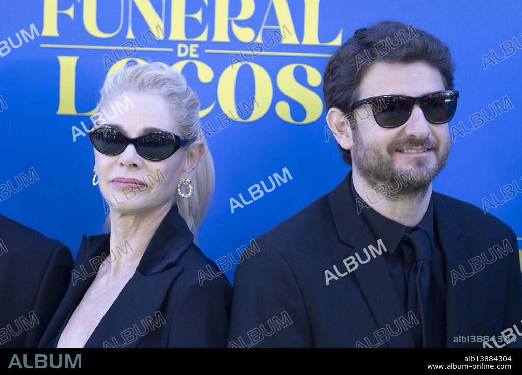 Belén Rueda and Gorka Otxoa attended 'Un Funeral de Locos' Photocall at Casa de Vacas on April 8, 2025 in Madrid, Spain.