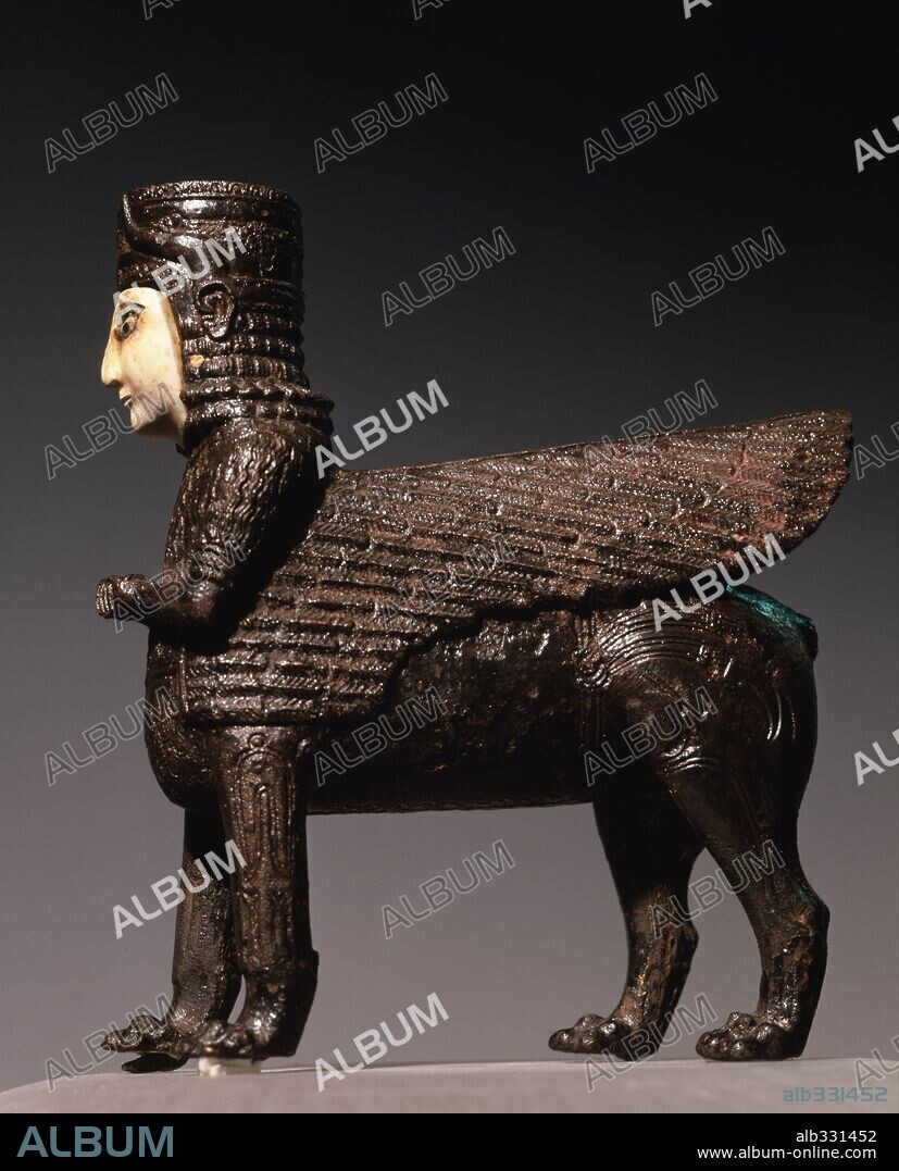 Winged Lion-shaped figure with human head, Bronze, 8th-7th century BC, from Toprak-Kale.