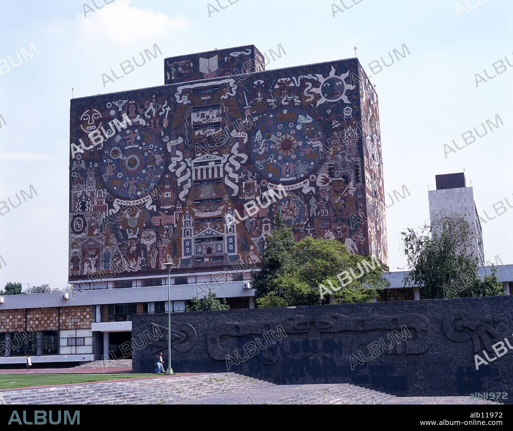 Mexico.Mexico D.F..Universidad Nacional Autonoma de Mexico(UNAM).Biblioteca Central.Mosaicos de Juan O´Gorman .