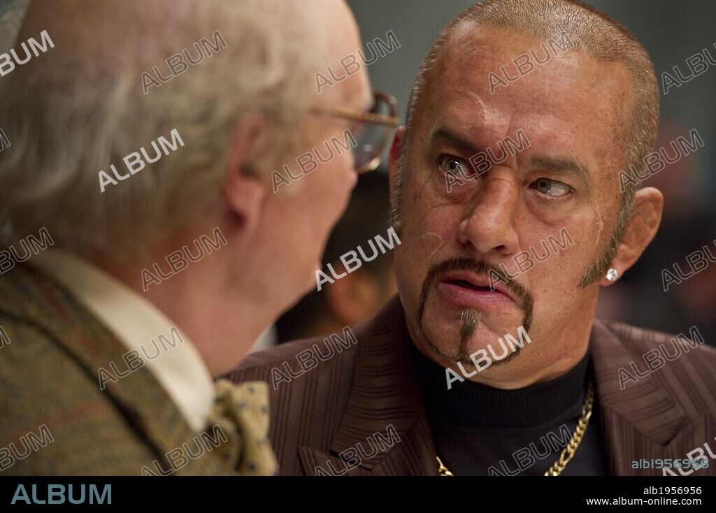 JIM BROADBENT and TOM HANKS in CLOUD ATLAS, 2012, directed by ANDY WACHOWSKI, LANA WACHOWSKI and TOM TYKWER. Copyright ARD DEGETO FILM.