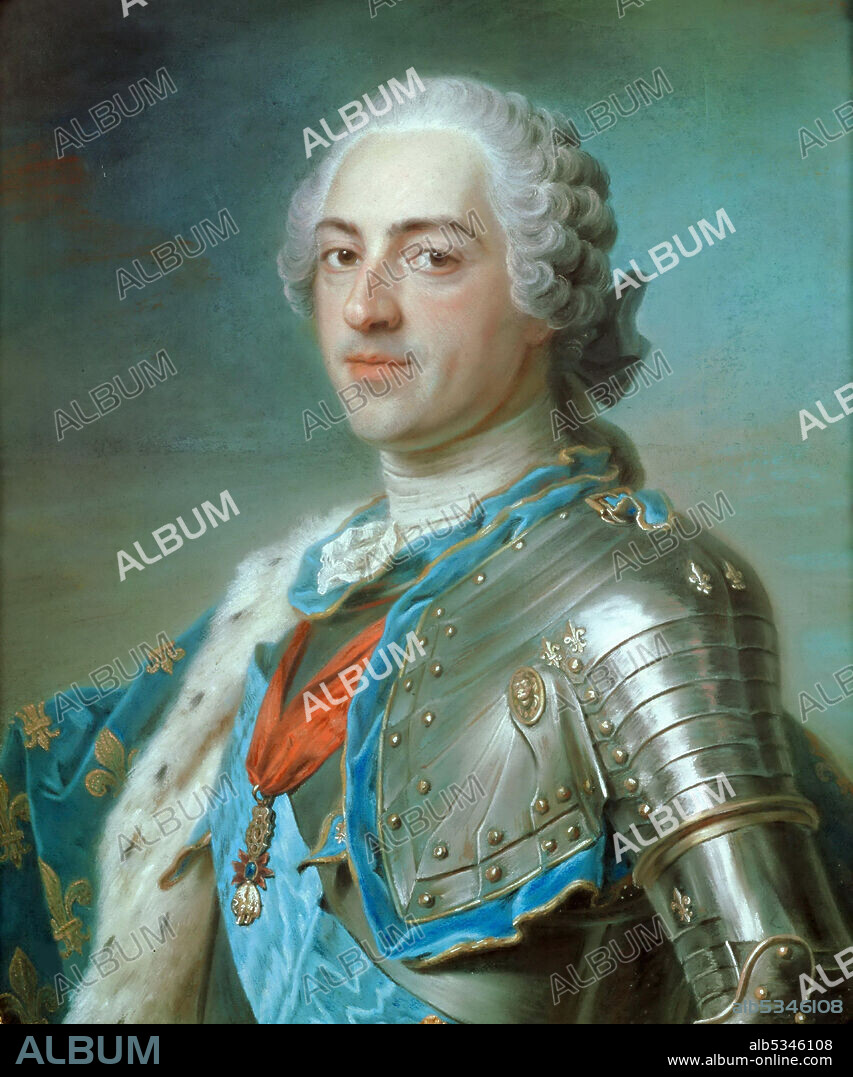 MAURICE QUENTIN DE LA TOUR. Portrait of the King Louis XV of France (1710-1774).