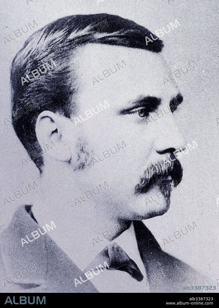 Photographic portrait of Robert Pinkerton (1848-1907) son of Allan Pinkerton (1819-1884) a Scottish American detective, spy and creator of the Pinkerton National Detective Agency. Dated 19th Century.
