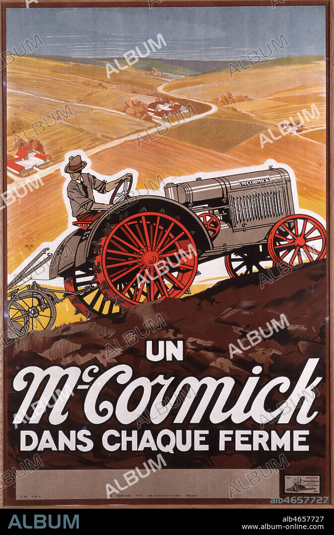 'Un MAC-CORMICK dans chaque ferme'. Publicite anonyme pour les machines agricoles MAC-CORMICK realisee en 1931. Credit : Coll. AGRICOL/KHARBINE-TAPABOR.