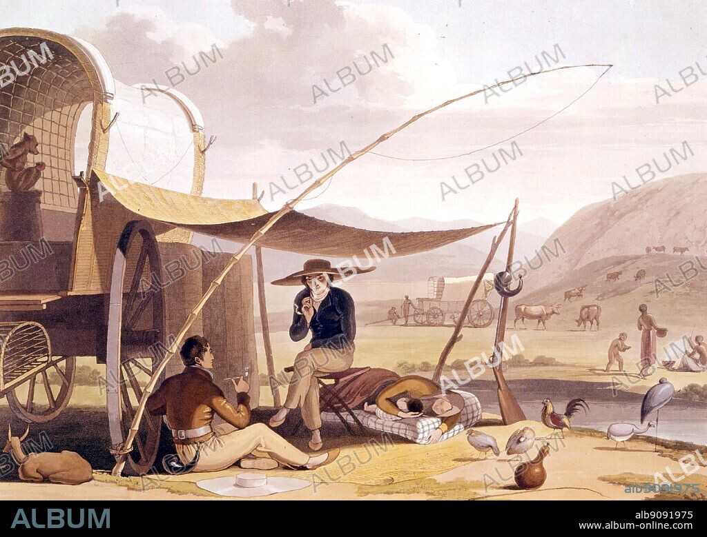 Boers resting after a day's trek. Boer is the African (and Dutch) word for farmer. When used in an historical context, it may refer to an inhabitant of the Boer republics. The African Adventure - A History of Africa's Explorers by Timothy Severin, page 146.
