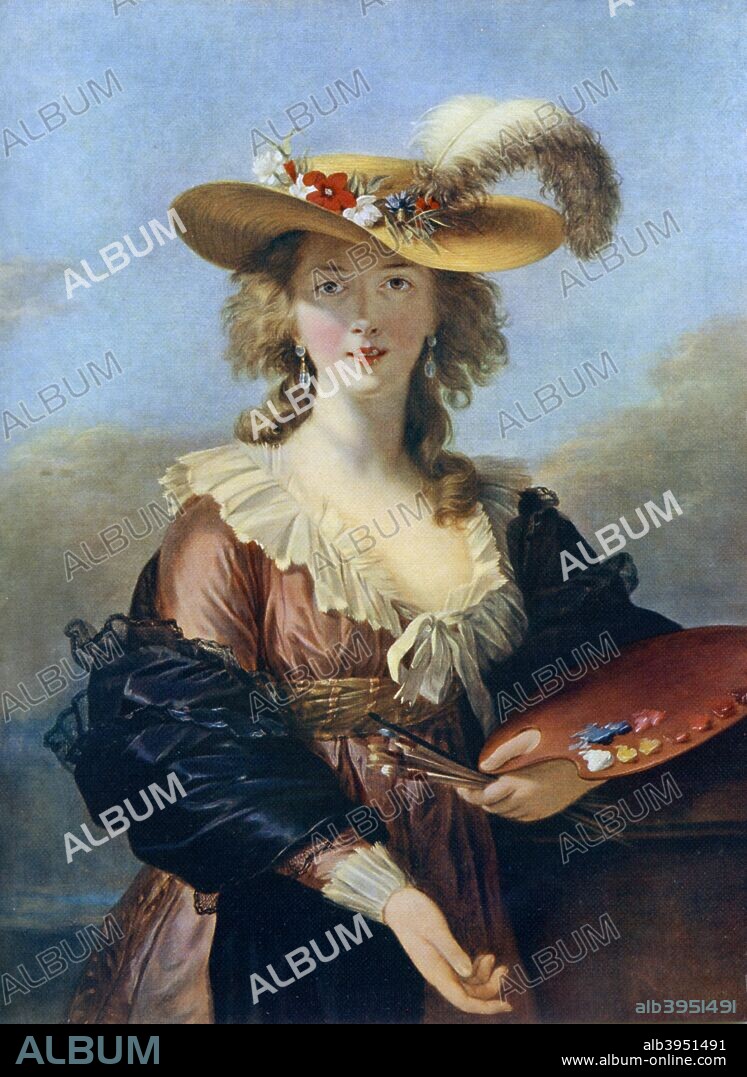 'Self Portrait in a Straw Hat', c1782, (1912). A colour print from Famous Paintings, with an introduction by Gilbert Chesterton, Cassell and Company, (London, New York, Toronto, 1912).