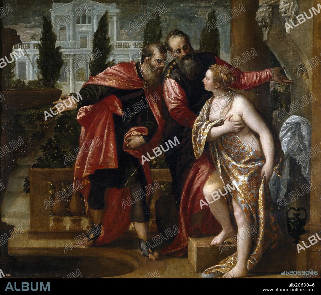 Paolo Veronese / 'Susana y los viejos', Hacia 1580, Escuela Italiana, Óleo sobre Lienzo, 151 cm x 177 cm, P00483.