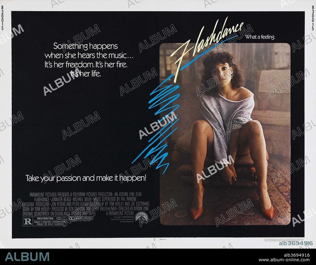 Affiche de FLASHDANCE, 1983, réalisé par ADRIAN LYNE. Copyright PARAMOUNT PICTURES.