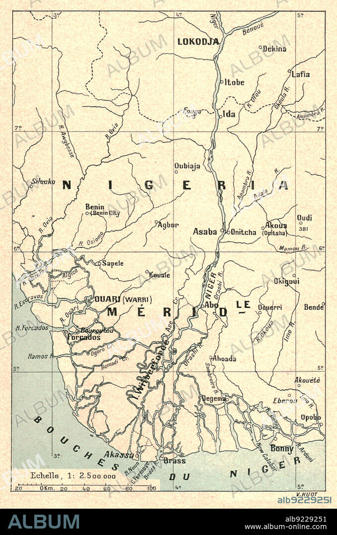 ''Delta du Niger; L'Ouest Africain', 1914. From "Grande Geographie Bong Illustree", 1914.