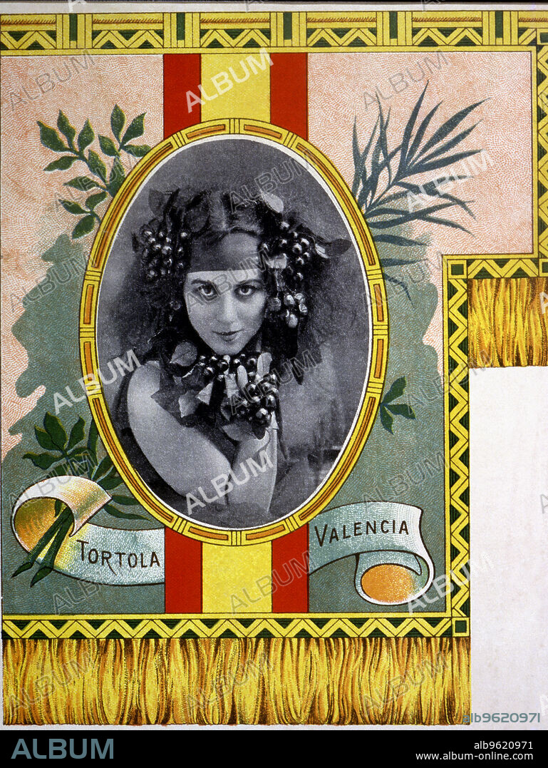 Carmen Tortola Valencia (1882-1955), Andalusian dancer, advertising lithographic proof, 1910s.