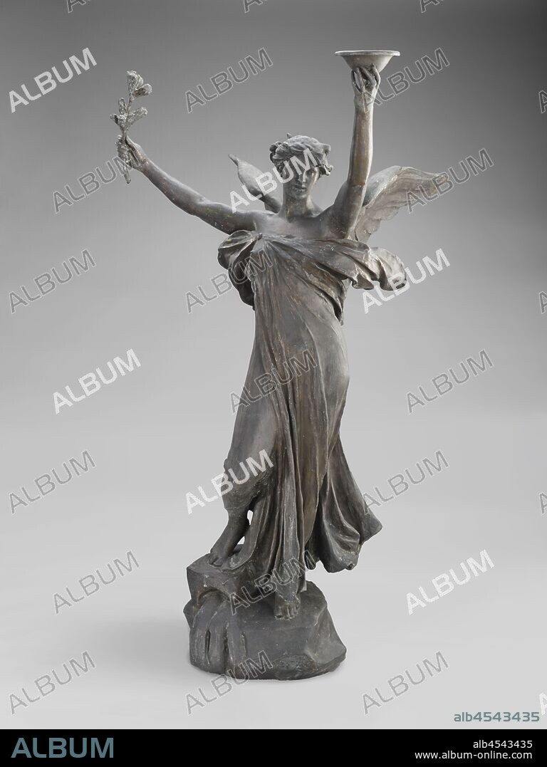 Spirit of Life, Daniel Chester French (American, 1850-1931), Gorham Manufacturing Company, Bronze Division, Foundry (American), 1914, bronze, 50-1/2 x 27-1/2 x 30 in., Signed and dated, left side, edge of upper portion of rock: D.C. FRENCH, 1914 Inscribed, back side, edge of rock near bottom: GORHAM. CO FOUNDERS, American Painting and Sculpture to 1945.
