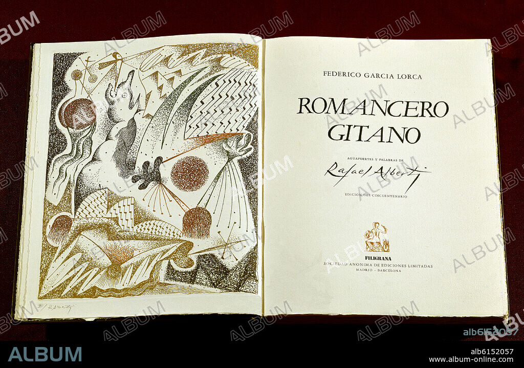 FEDERICO GARCIA LORCA. ROMANCERO GITANO CON DIBUJOS DE RAFAEL ALBERTI.