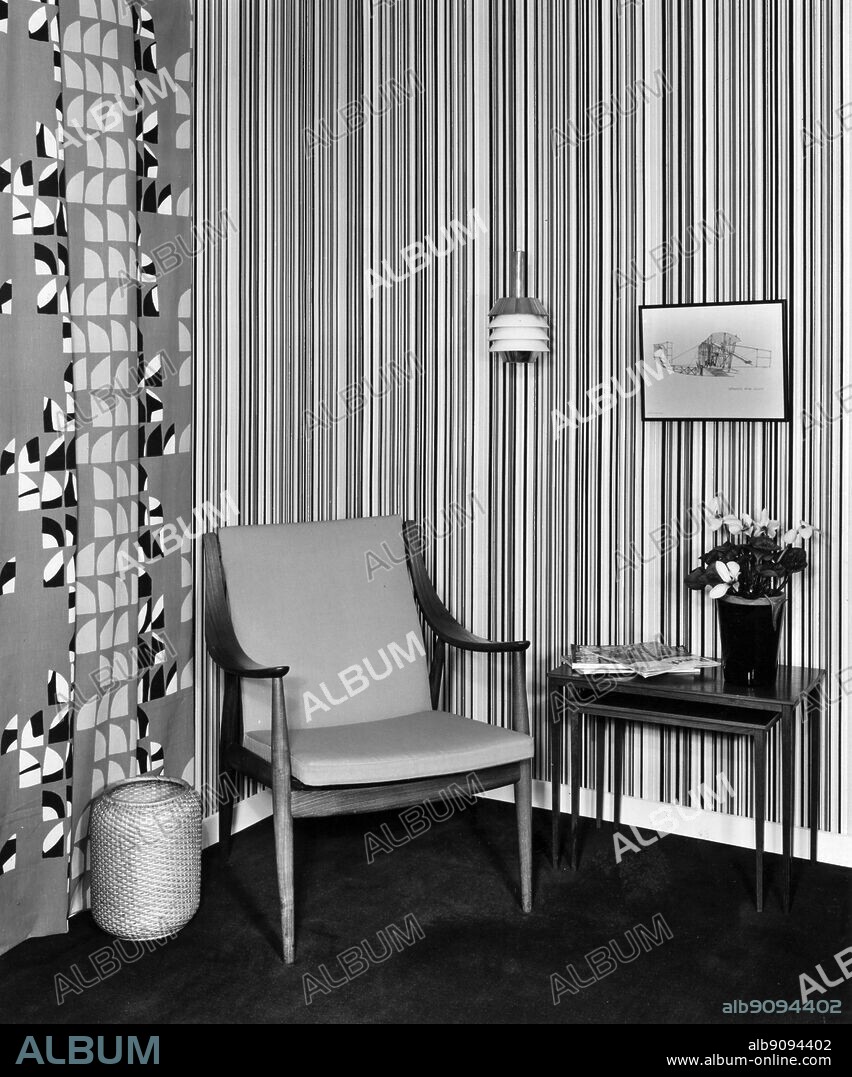 1950s interior. living room.